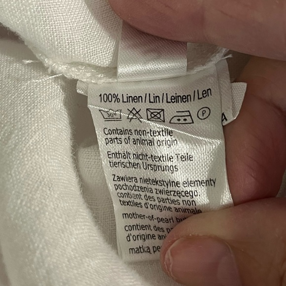 Malvin women’s 100% linen white 3/4 sleeve festival bohemian hippie blouse Small - Picture 9 of 11